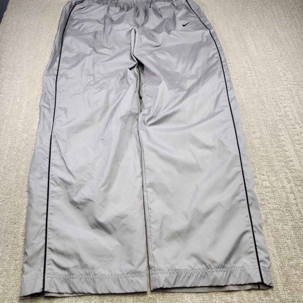 Nike Track Pants Men XXL Baggy Jersey Lined Wide Leg Gray Windbreaker Y2K